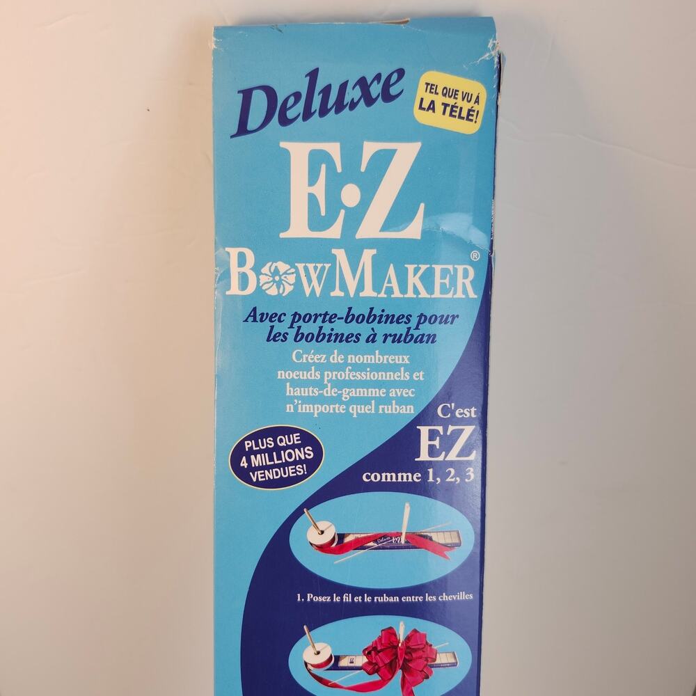 Deluxe E-Z Bow Maker With Robbon Spool Holder As Seen On TV DIY Crafting Ribbon